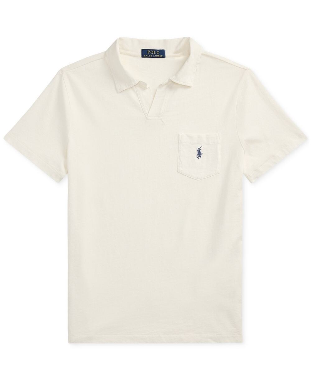 Polo Ralph Lauren Standard Fit Cotton Linen Johnny Collar Polo White XXL